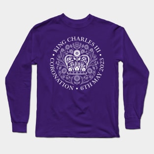 King Charles III Official Coronation Emblem white Long Sleeve T-Shirt